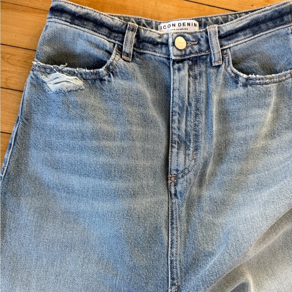 Icon Denim Los Angeles maxi front slit denim skirt - Picture 7 of 10